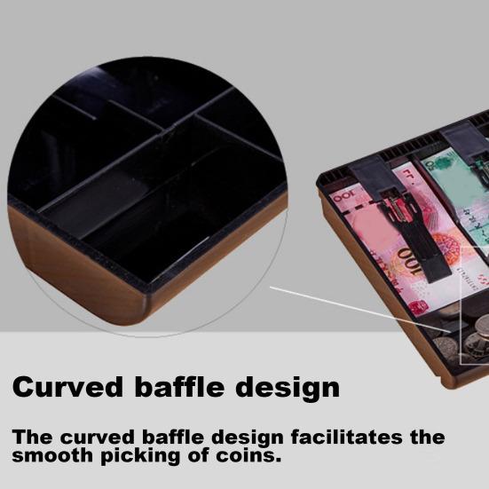 Pokladna Zásobník na peníze s kovovou sponou 4 přihrádky Pokladna Bezpečná peněženka Design Praktická výměna vložky do pokladny
