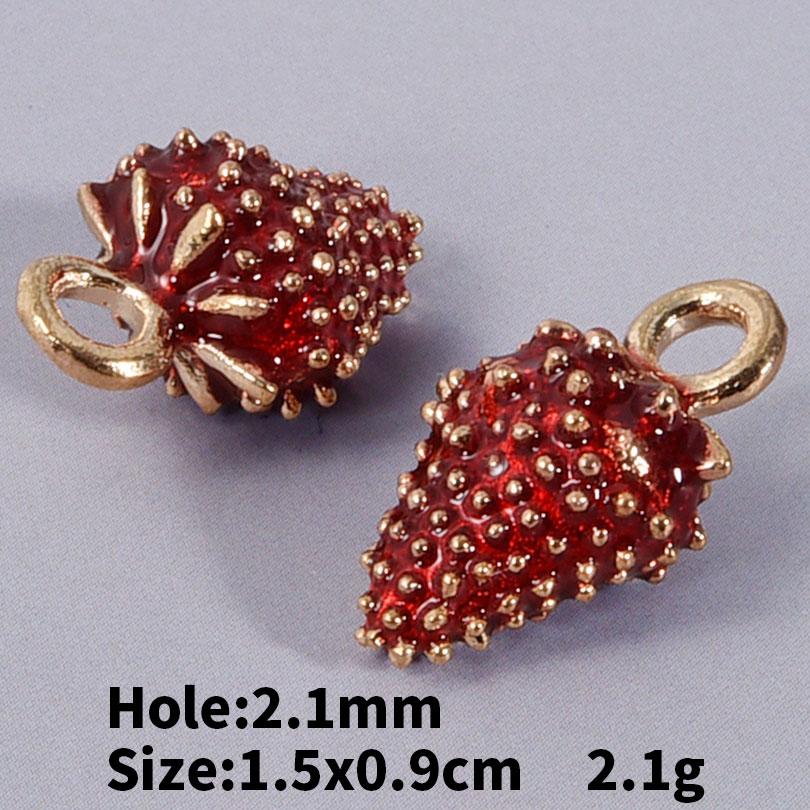 5/24pcs Cake Coffee Food Pendant Enamel Chilli/Strawberry/Cherry Charms For Jewelry Making Bulk DIY Bracelets Necklace Pendants