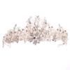 Trendy Handmade Wedding Crown Baroque Rhinestone Pearl Crystal Headband Wedding Hair Accessories Bridal Crown