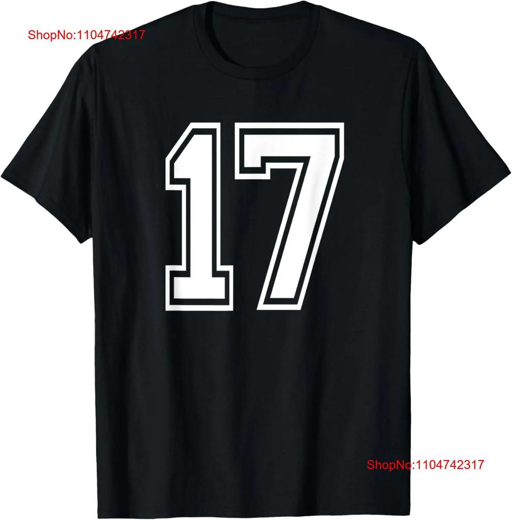 Number 17 Numbered Uniform Sports Jersey Team 17th Birthday T Shirt Vintage Washed Designer Clothes Graphic Unisex Stretched