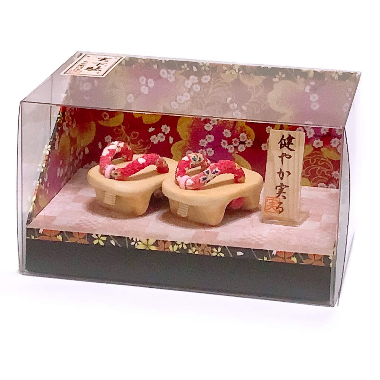 

Деревянные сабо Здоровый фрукт , идеальный подарок на рождение ребенка, Сити-Го-Сан или посещение храма. Миниатюрный орнамент гэта ручной работы (красный)