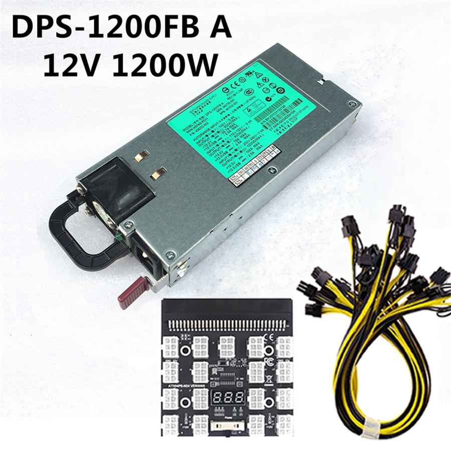 DPS-1200FB A 1200W PSU Napájecí zdroj + 17X6pinový pro HP Server Power Breakout Board + 17ks 20cm 6pinových kabelů DL580G5 Těžební sada