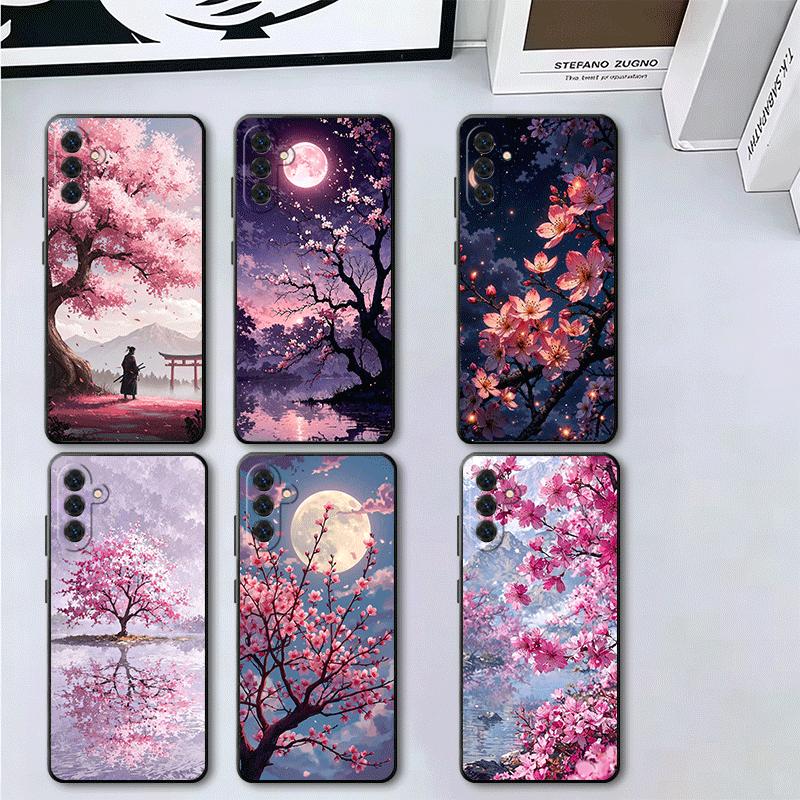 Dreamy Night Cherry Blossom Tree Soft Phone Case for Samsung A17 A37 A57 A16 A26 A36 A56 A15 A25 A35 A55 A14 A24 A34 A54 A13 A23