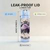 1PC Purple Rose Vintage Floral Print 750ml Color Plastic Sports Water Bottle Leakproof Flip Straw Lid Suitable for Sports Office Home Use