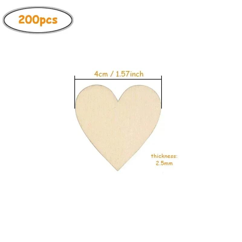 4-6cm Unfinished Wooden Hearts, Blank Wood Heart Slices for DIY Craft, Art, Home Decor, Wedding, Valentine's Day Projects