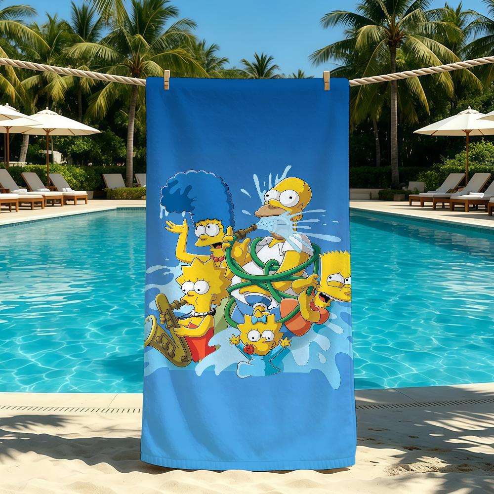 T-THE S-SIMPSONS-ES Anime Cartoon Towel For Outdoor Camping Beach Towel Super Absorbent Quick-Drying Summer Towel