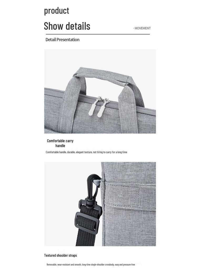 16-Inch Handheld Laptop Bag for Apple, Huawei, Lenovo, Xiaomi, Dell – Airbag Design for Men and Women