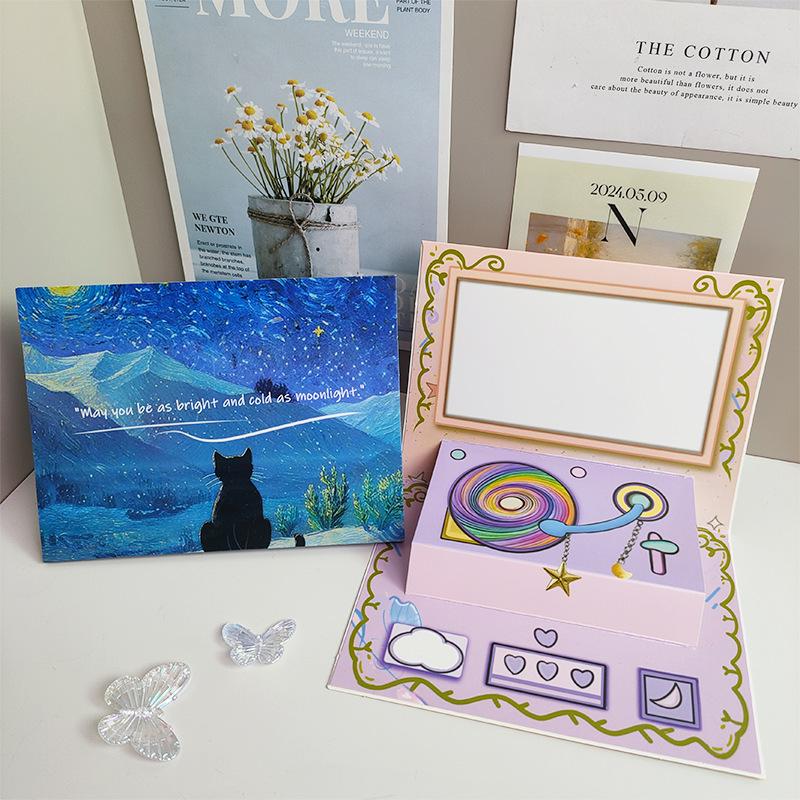 Cartoon recording greeting card Surprise cards that speak records gramophones Valentine's Day Confession Artifact Birthday Gift