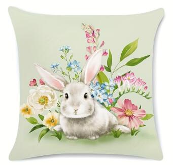 1PC Easter Bunny Pillowcase Home Decor, Office Decor, Living Room Decor, Sofa Decor (No Pillow Core)