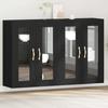 Wall Cabinets 2 pcs Black Oak Effect 69.5 x 34 x 90 cm