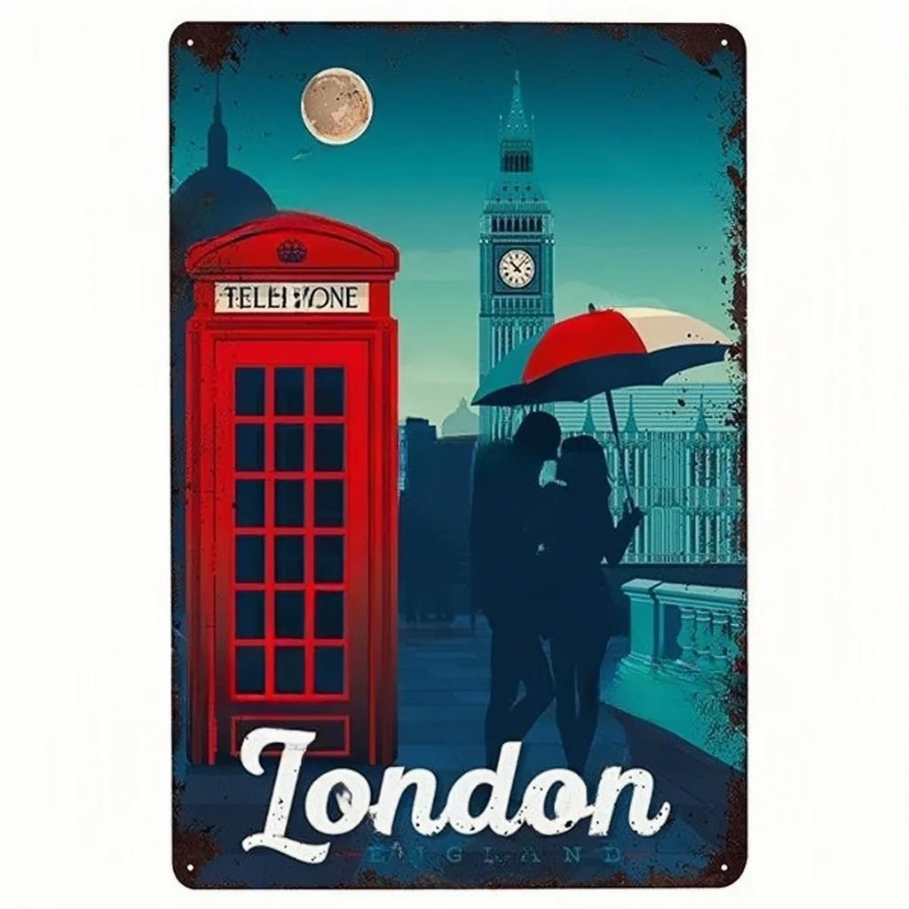 Vintage BERLIN LONDON MONACO Lissabon Stadtposter Metallschild Plakette Platte Dekor Für Werkstatt Man Cave Bar Pub Hotel Wanddeko