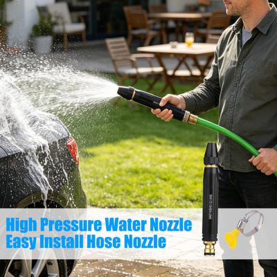 Car Wash Nozzle High Pressure Gardening Irrigation Tool with Booster Nozzle Easy Installation Quick Attach Hose Nozzle