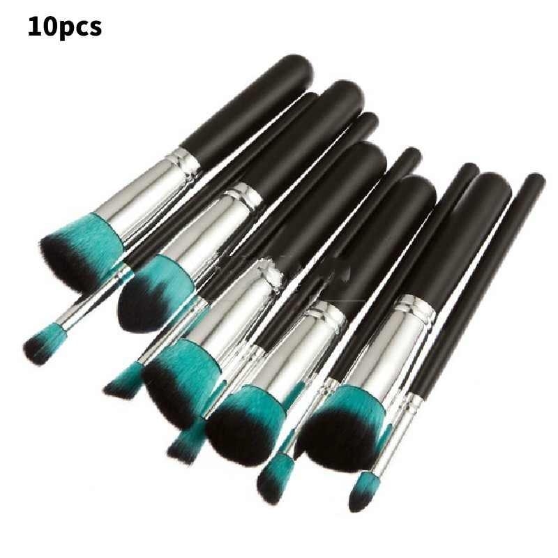 Cosmetic Brush Collection With Long Wooden Handles For Makeup Artists