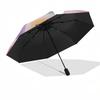 Colorful Butterfly Print Automatic Opening/Closing Umbrella with Foldable Design, Iron Frame Outdoor Rain Gear for Festivals, Travelers, Dai