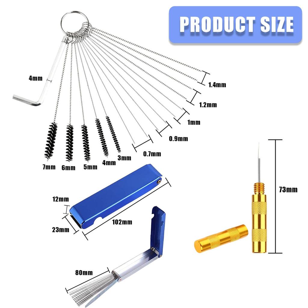 Carburetor , 30 Piece Carburetor Tool Kit, Stainless Wrench Tool Kit, Hex Wrench, Cleaning