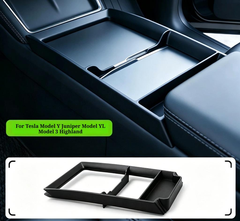 For Tesla Model Y Juniper Model YL Central Control Panel Storage Box Model 3 Highland Panel Frame Glasses Case Car Storage Tray