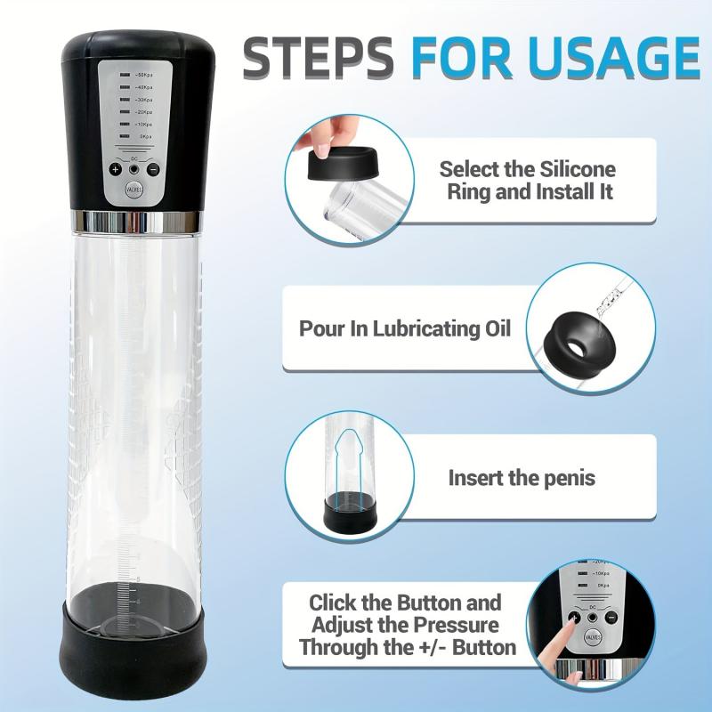 Electric Male Penis Pump Vacuum Pumps Masturbator Penile Enlargement Enhance Erection 2 In 1 Cock Trainer Adult Sex Toys 18+