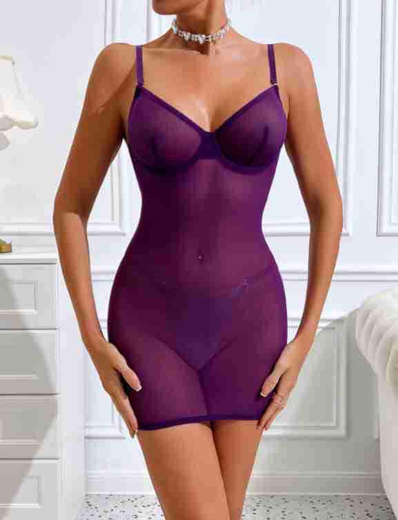 European & American Crisscross Lace-Up Backless Mesh Bodysuit 1517