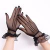 Korean Lolita Elasticity Mesh Women Sun Protection Wedding gloves Lace Mittens Hand Sleeve Flower