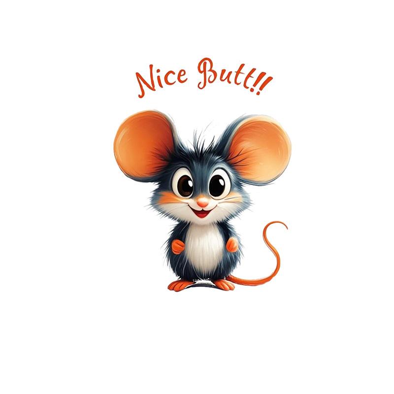 Self-adhesive Waterproof Toilet Stickers Cute Cartoon Mouse for Bathroom Toilet Seat Decor