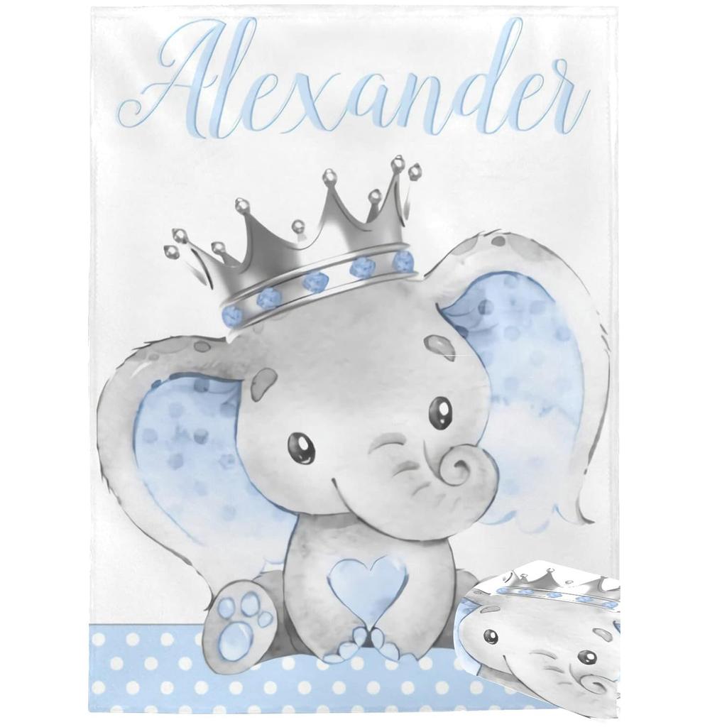 Plush and Flange Personalized Blanket Girl Boy Gift Super Newborn Blanket Air Conditioning Blanket