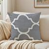Gray Blend Pattern Pillow Case Double-Sided Plush Sofa Cushion Covers Organic Breathable Invisible Zipper