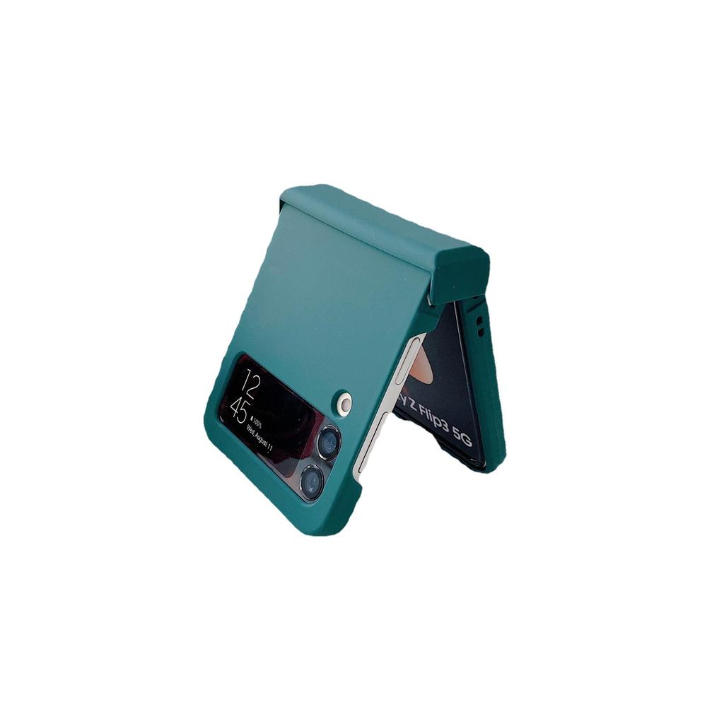 Applicable to Samsung Z Flip3/4/5/6 mobile phone case Macaron solid color hinge three-piece folding screen case