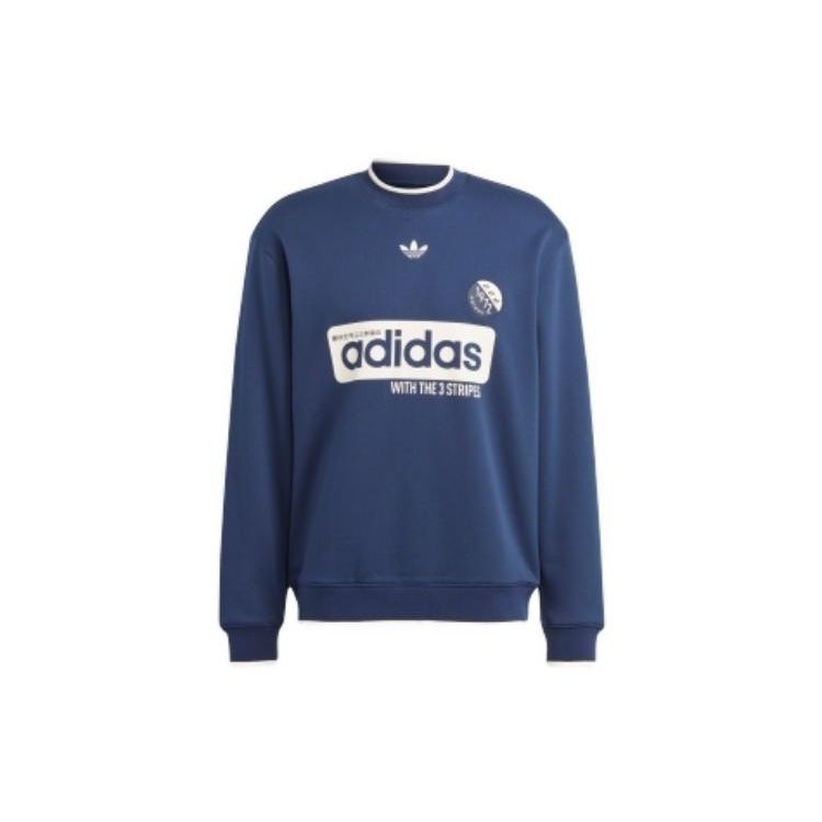 

Adidas Originals Trefoil Logo Print Crewneck Sweatshirt Men sweatshirt Night-Indigo IP7164 XS