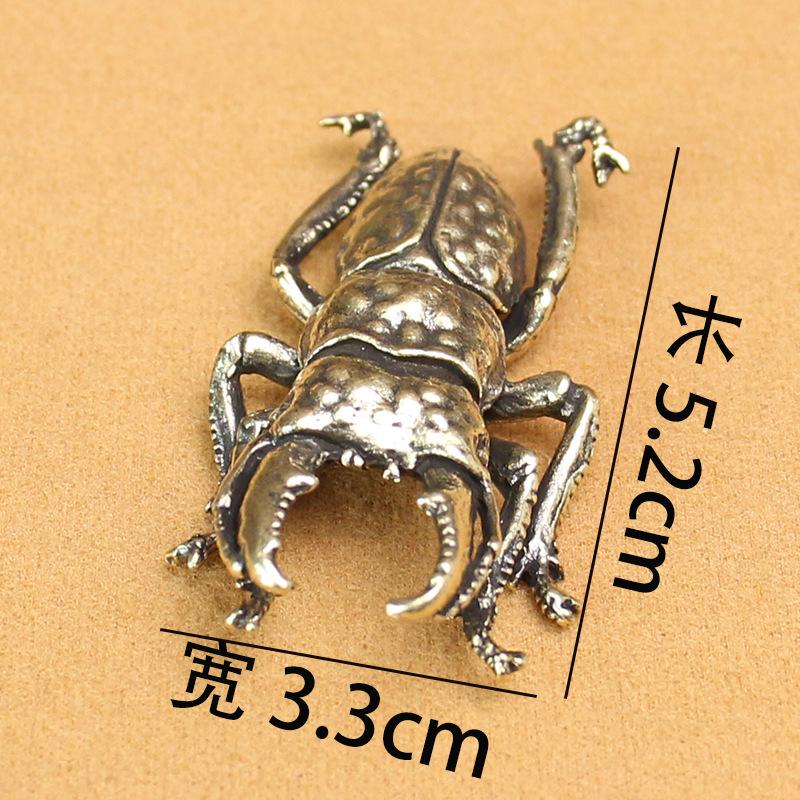 Retro brass simulation beetle desktop small ornament pure copper small animal clip insect tea pet solid insect small copper ware