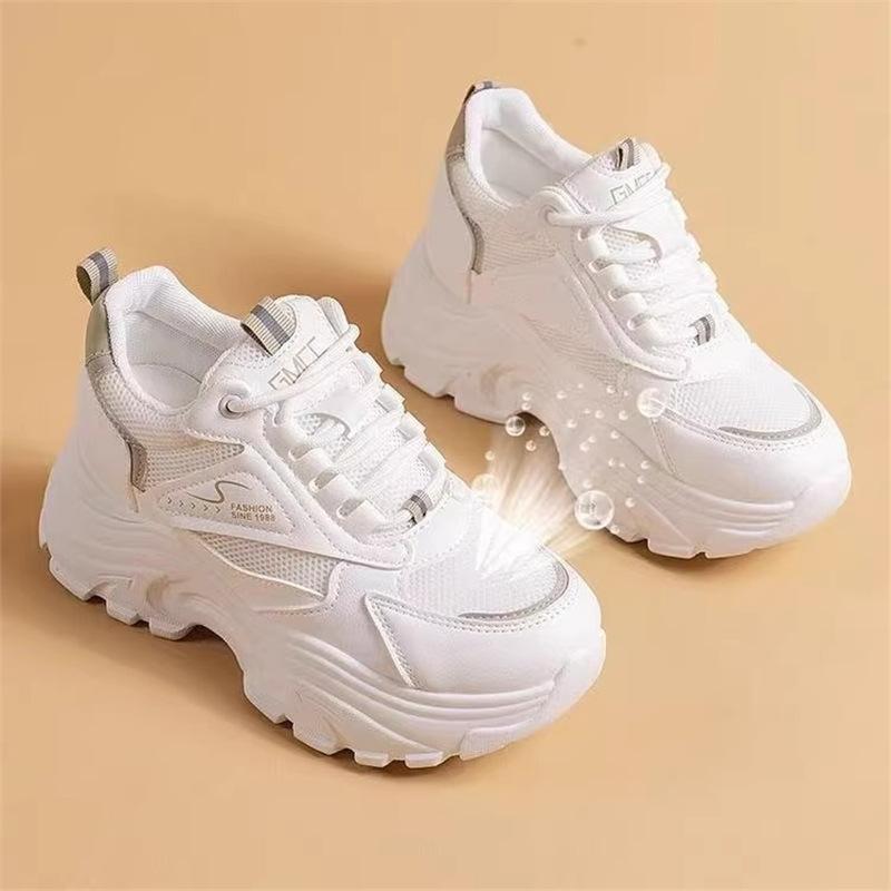 Breathable mesh dad shoes women 2025 new spring and summer casual sports shoes mesh breathable white shoes versatile
