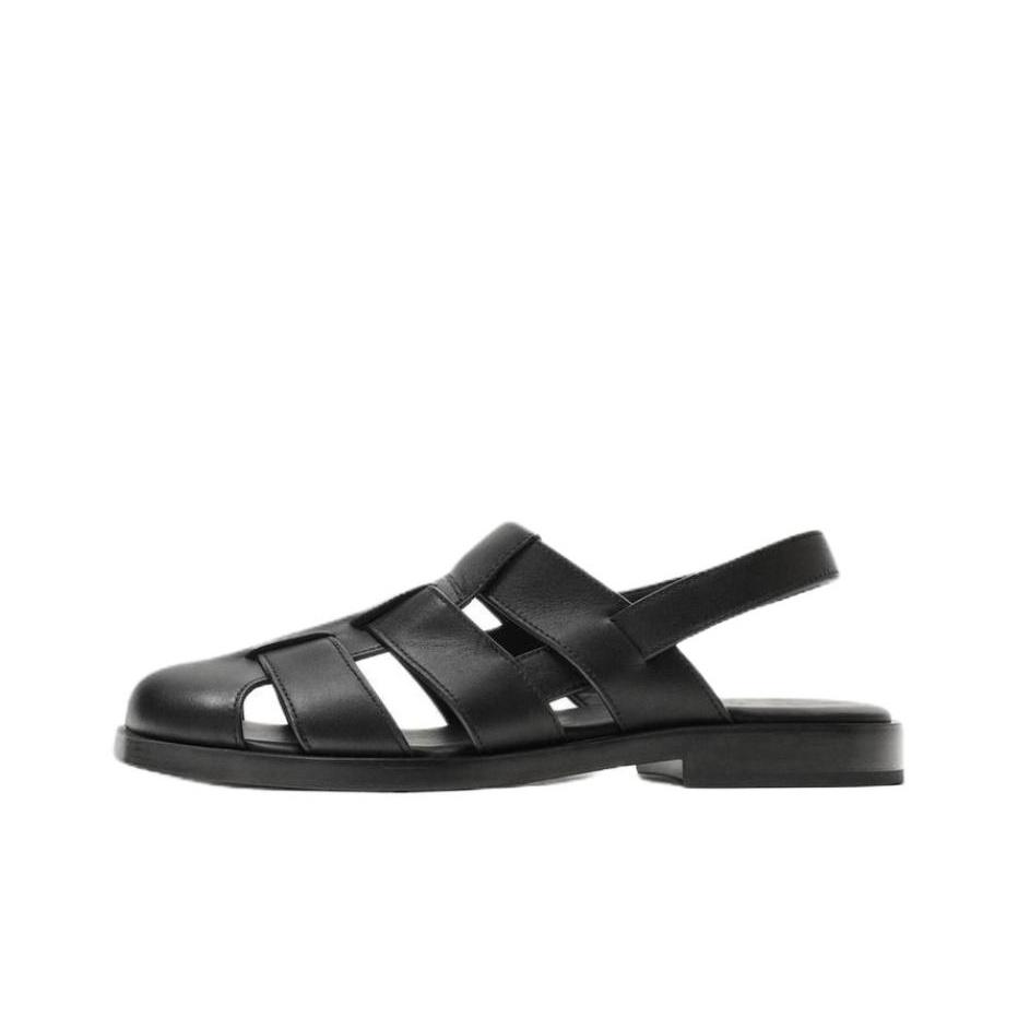 Zara Vintage Minimalist Roman Sandals Men Footwear Black 2441620800