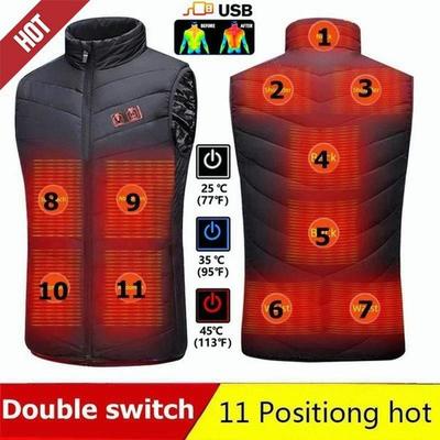 11 Heated Vest Jacket Fashion Men Women Coat Clothes Intelligent Electric Heating Thermal
