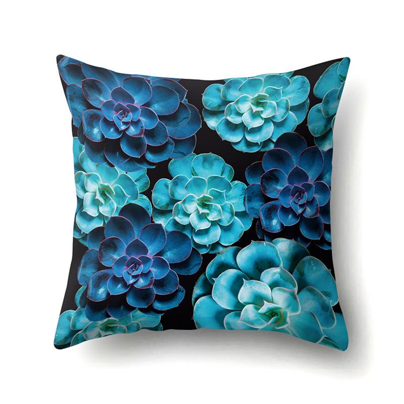 Polyester Kissenbezug Dekorative Blumen Haus Pflanze Druck Kissenbezug Lendenkissen Sofa Kissenbezug