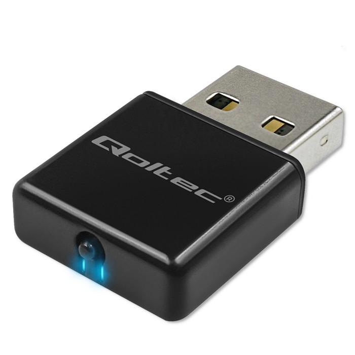 Qoltec Karta sieciowa zewnętrzna | Ultra szybki mini adapter NANO Wi-fi | Standard N | USB 2.0 | 300Mb/s | 2.4GHz