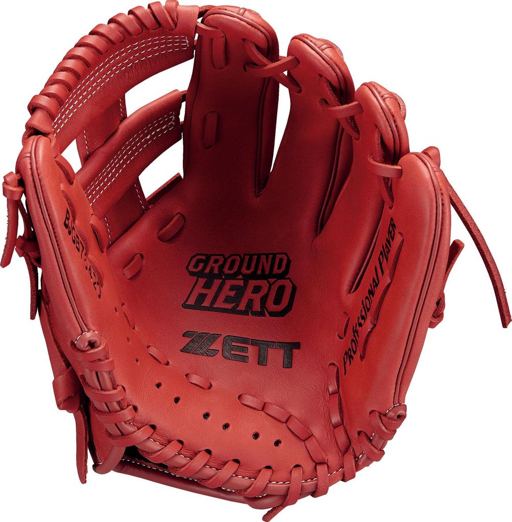 ZETT Rękawica do baseballa i softballu dla młodzieży Ground Hero Red BJGB76420, Wszechstronna, Dla leworęcznych, (6400),