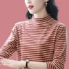 German Velvet Half-Turtle Collar Bottoming Shirt for Women Autumn Winter Western Style Warm Inner Outerwear Long Sleeve T-Shirt