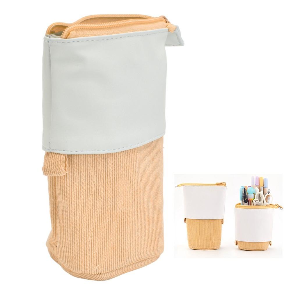 Adjustable Height Vertical Stationery Bag Multi-functional Storage Pouch Office Sorting жёлтый