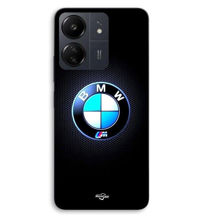 Coque de téléphone - MANIACASE - Xiaomi Redmi 13C 4G - BMW Logo M lumineux - Silicone TPU - Finition carbone noire