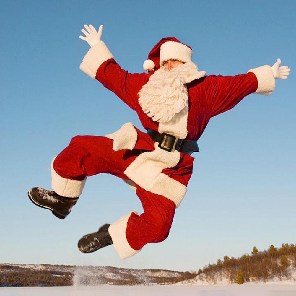 Unisex Santa Claus Costume Cosplay Santa Claus Clothes Performance Costume Set for Party and Christmas