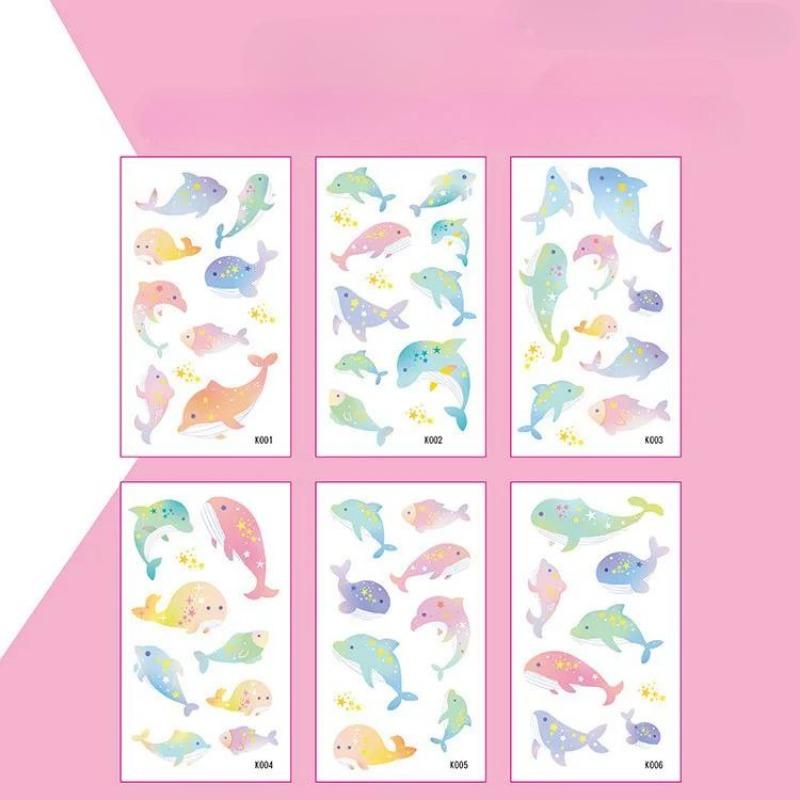 6Pcs/set Kids Space Themed Temporary Tattoos Fantasy Planet Designs Fun Preschool Party Favors Stickers