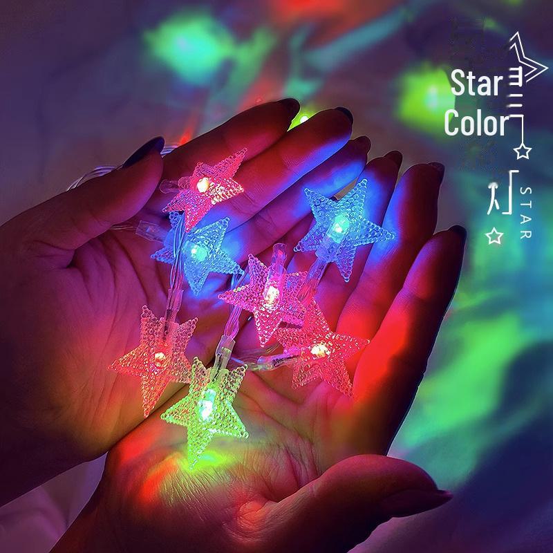 Starry LED String Lights: Vibrant Colorful Flashing Star Wave Balls for Room Atmosphere & Decoration