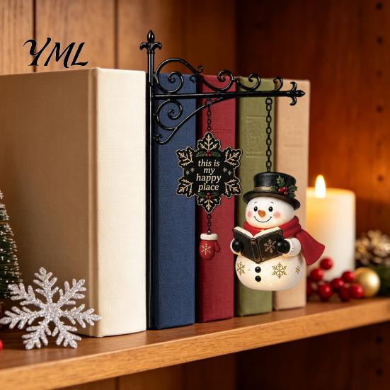 Decorative Holiday Night Light 2PCS Christmas Bookshelf Lamp, Resin Santa Claus Elk Snowman Hanging Unique Festive Gift Light, Multi-Color Lighting