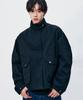 Someplace Man High-Neck Tab Button Oversized Cotton Trucker Blouson Jacket_2 Colors