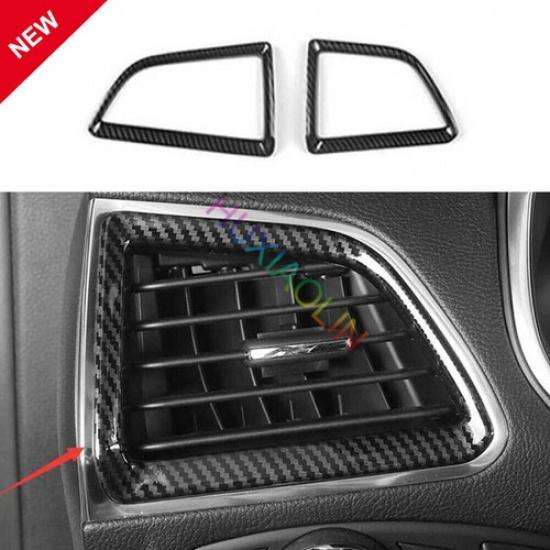 For Ford Edge 2015- ABS Carbon Fiber Console L&R Air Outlet Vent Trim 2PCS
