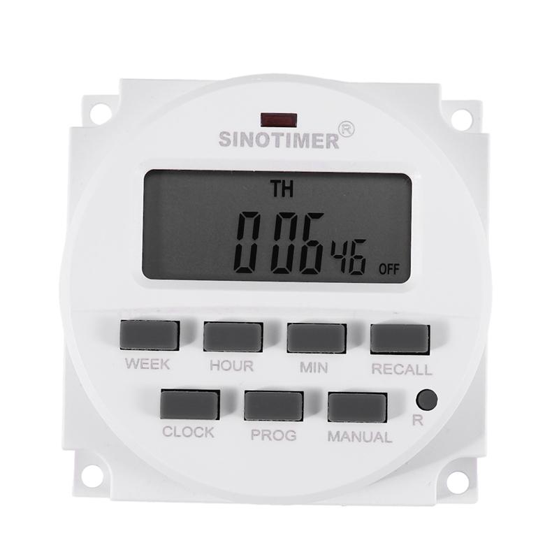 Sinotimer Tm618h-2 220V Ac Digital Time Switch Output Voltage 220V 7 Day Weekly Programmable Timer Switch For Lights Application