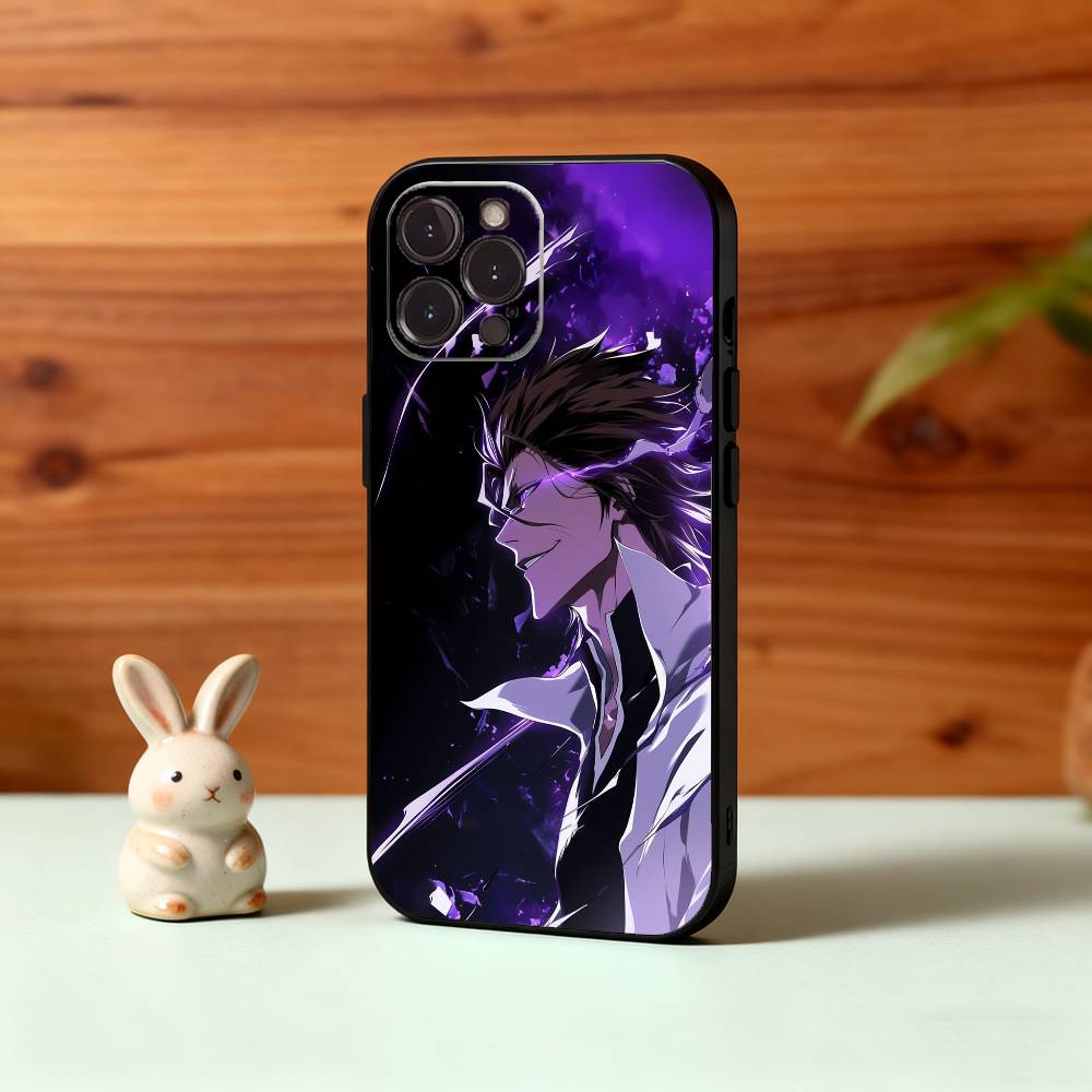 B-Bleach Anime Aizen Phone Case For iPhone17,16,15,14,13,12,Plus,Pro Max, 5G Others Soft Black Cover