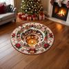 Creatief Cadeau voor Kerst Ronde 3D Vloerkleed, Optische Illusie Vloerkleed Santa Claus Kabouter Gekanteld-achtig Comfortabel Blote Voeten Vloermat Antislip Wasbaar