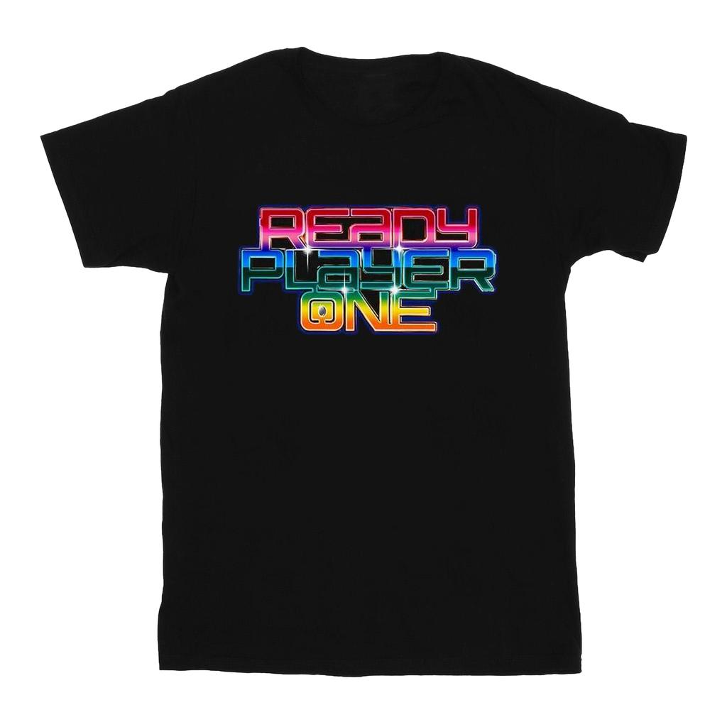 Ready Player One Womens/Ladies Rainbow Logo Cotton Boyfriend T-Shirt