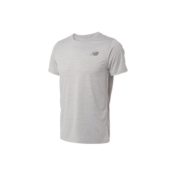 New Balance Men s New Balance Casual Sports Round Neck Short Sleeve Gray AMT01012-AG M