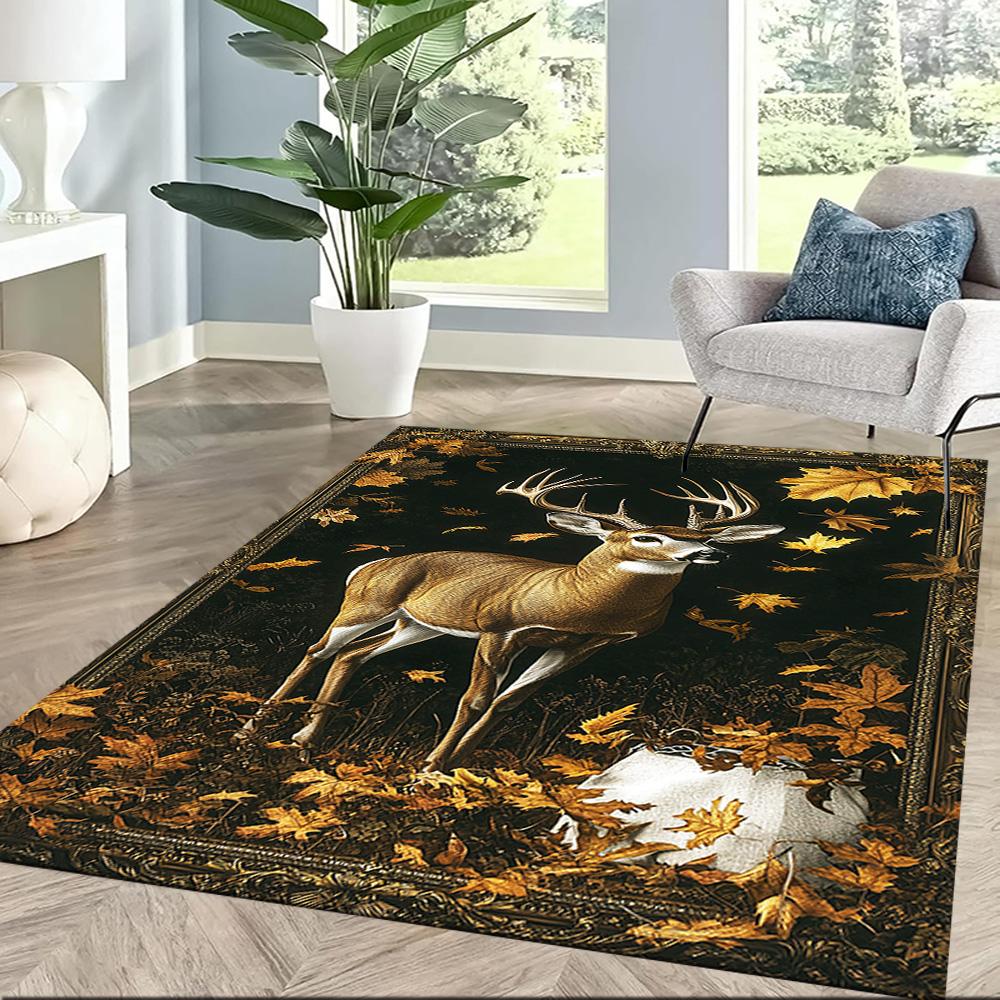 Deer Floor Rug Office Rug Design for Foyer Decorate Room Living Rooms Entryway Anti-slip Rug Office Home Decor Birthday/Christmas Gift